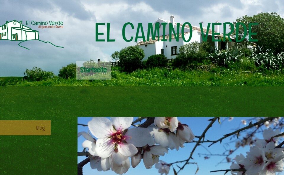 Startseite der alten camino-verde-Website auf jimdofree.com